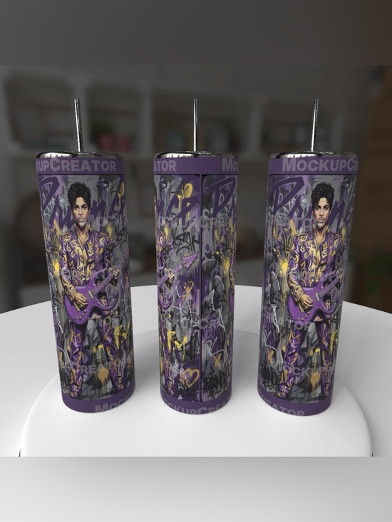 Other - Purple Prince Graphic Tumbler with Guitar Art